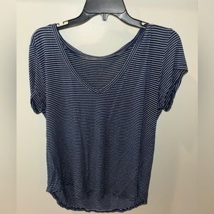 American Eagle Dark Blue Striped Top